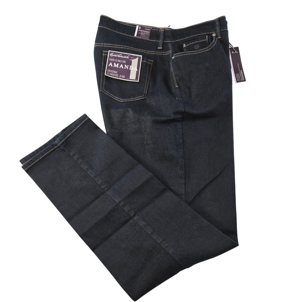 Gloria Vanderbilt Jeans Womens 16 Tall Blue Tapered Slimming Amanda 34x33 Denim